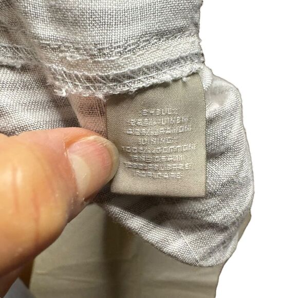 Joan Vass New York Women's Linen Blend Tan Striped Pants Trousers Size Large - Picture 6 of 10